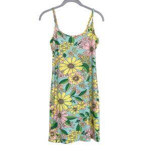 Jolie & Joy Floral Fitted Sleeveless Mini Summer Spring Dress Size Medium